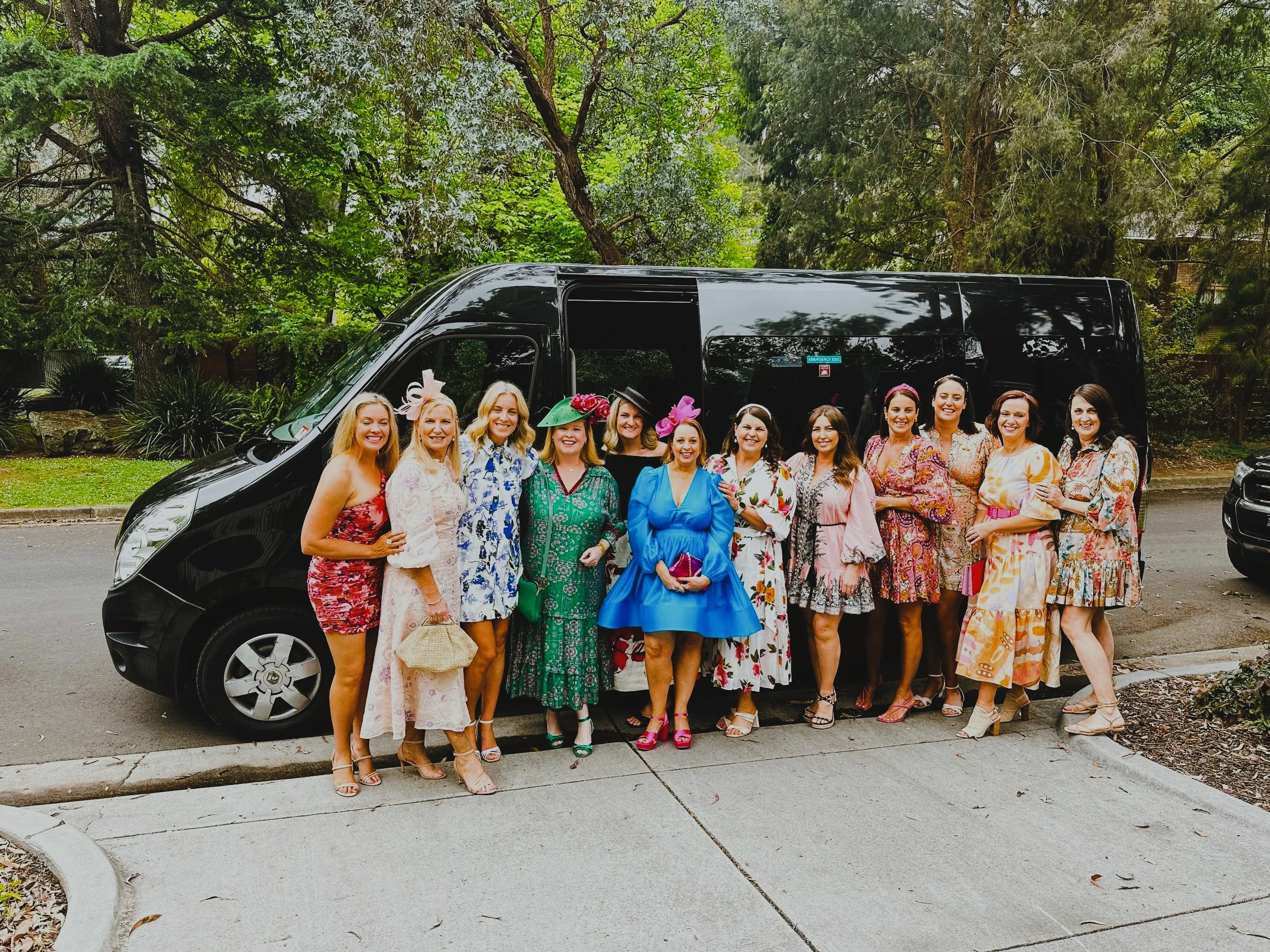 Spacious maxi cab ready for a family airport transfer with luggage
